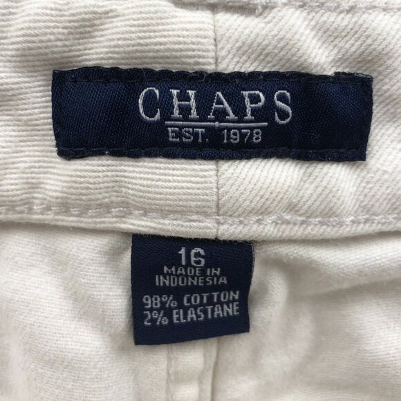 Chaps Womens Capri Pants Size 16 Flat Front White Straight Leg Casual Classic - Picture 3 of 11